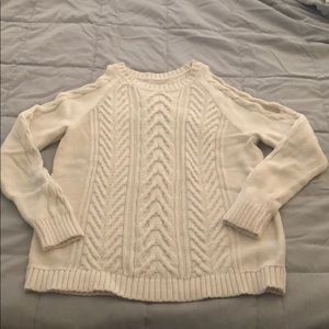 White Cold Shoulder Sweater